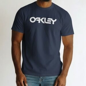 Oakley Men's Navy Tee with White Logo